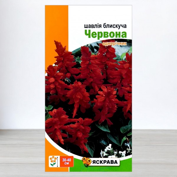 Семена шалфея блестящего Красный, 0,1г, ТМ Яскрава
